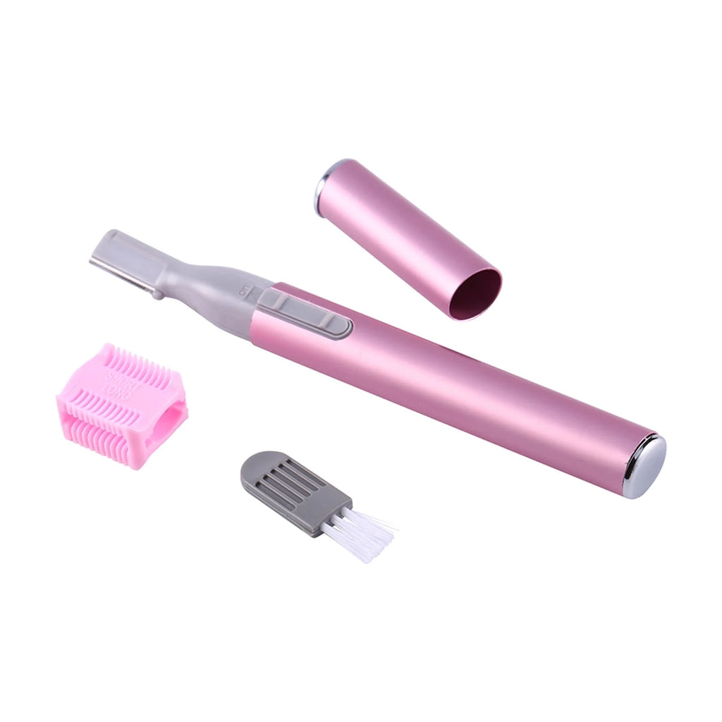 Electric Eyebrow Trimmer Women Face Razors Mini Shaver Battery Operated Small Facial Hair Remover with Comb Personal Epilator for Face Neck Fuzz Lips Body Arms Leg